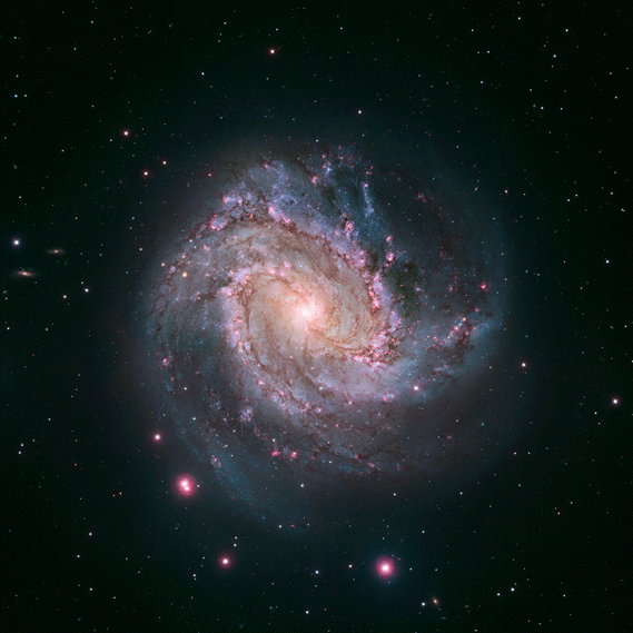 Figure 1: Image of the spiral galaxy M83 taken by the Hubble Space Telescope.